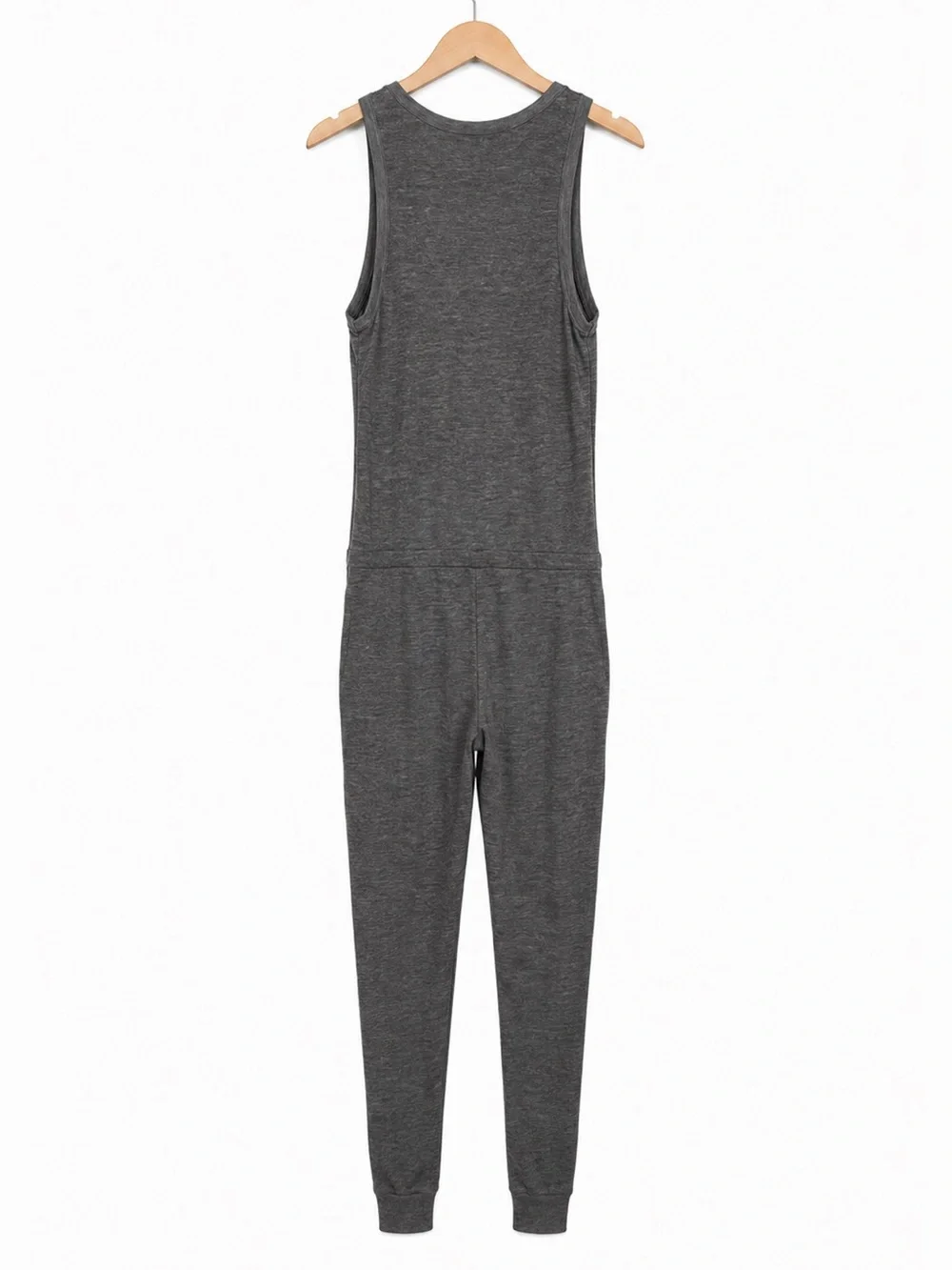 Anthropologie Heather Gray Sleeveless Drawstring Jumpsuit - NWT